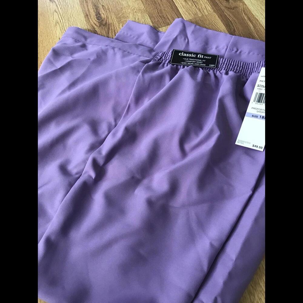 Alfred dunner womens classic fit pant, new, jcpenny, 18 petite, orchid